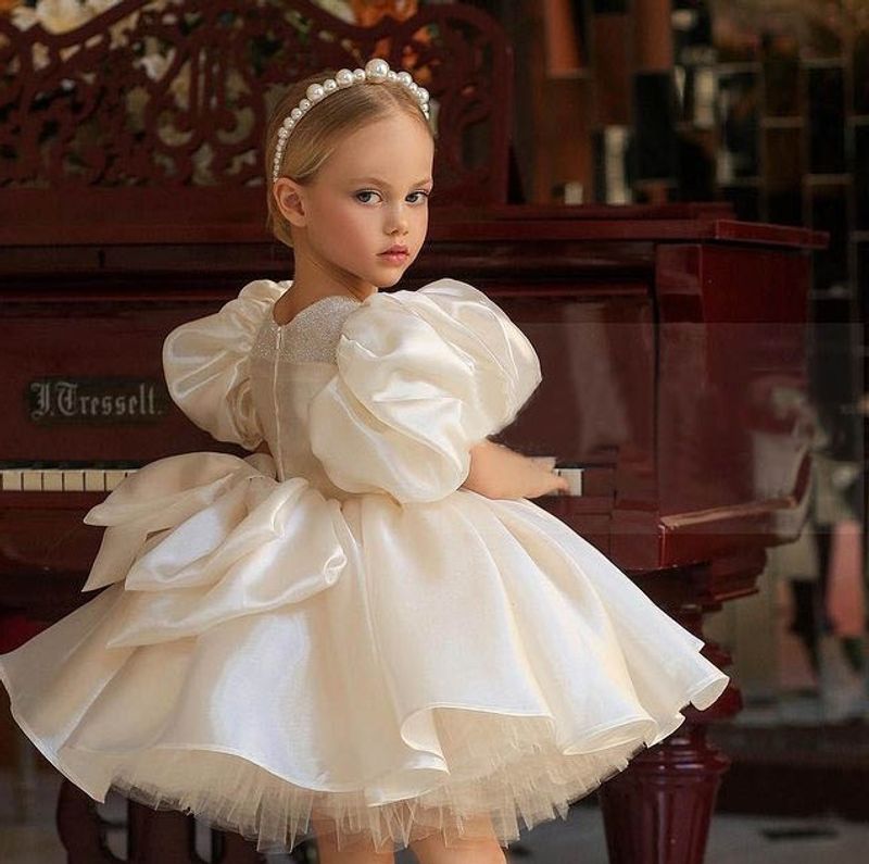 Children's Dress Princess Dress Girl Dress Fluffy Tulle Wedding Dress Catwalk Performance Birthday Little Girl One Year Old High End Stylish_voghion.com