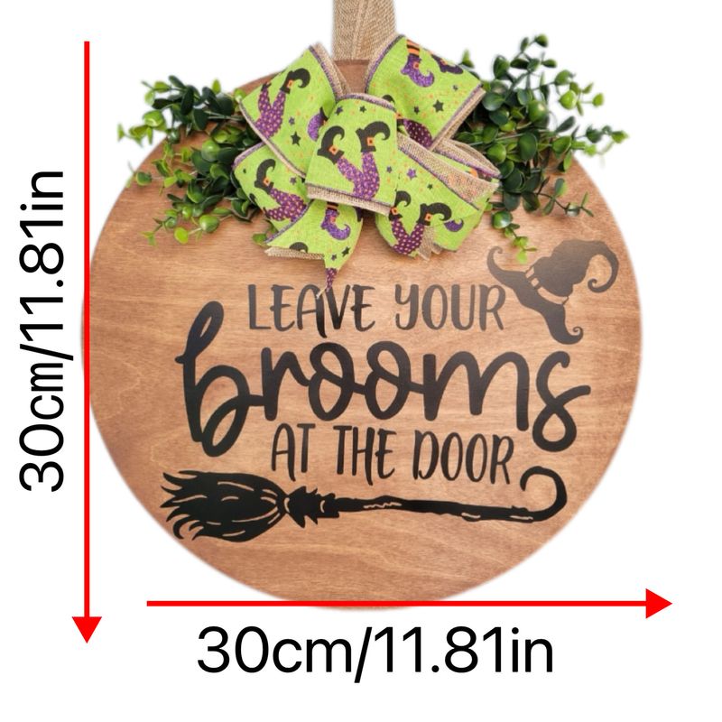 Halloween atmosphere decoration props, witch brooms, door hanging, family party decorations, pendants, flower garlands_voghion.com