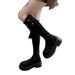 Slimming Knight Zwei-Wege-Overknee-Stiefel mit dicker Sohle, neue lange, gefaltete hohe Stiefel für zierliche Frauen, Herbst/Winter_voghion.com