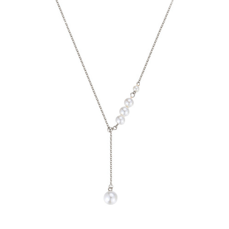 Pearl Women's Light Luxury Niche Design Tassel Pull-out Collarbone Chain Cold And Fragrant Temperament Necklace_voghion.com