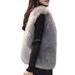 Gilet matelassé en fausse fourrure pour femme – Doudoune courte sans manches au toucher velours luxueux (S-2XL) – Vêtement d'extérieur gris élégant pour superposer les vêtements d'hiver_voghion.com