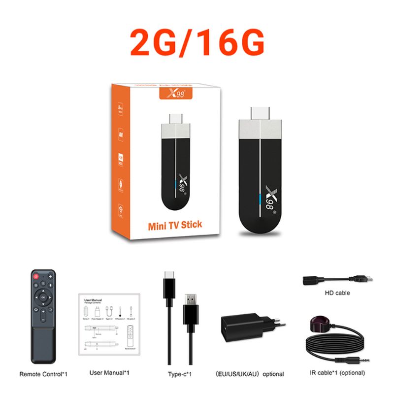 X98 S500 Android 11.0 Smart TV Box Amlogic S905Y4 2,4G/5G WiFi 4K H.265 HEVC Bluetooth Set Top Box 4GB + 32GB Mini TV Stick_voghion.com