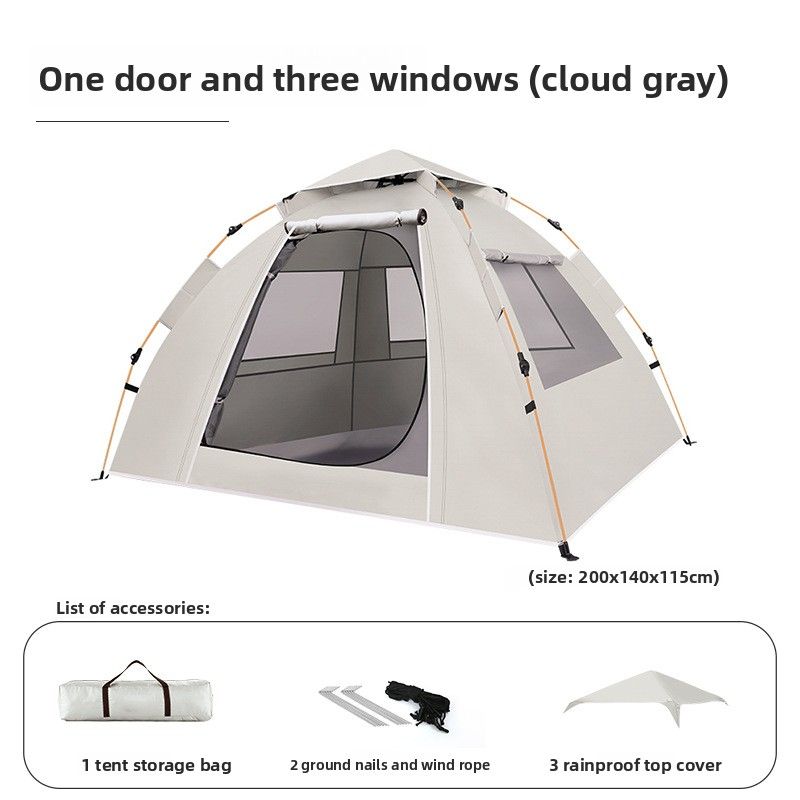 Tenda da campeggio portatile pieghevole per esterni, per la notte, impermeabile, ispessita, da spiaggia, completamente automatica, con apertura a un pulsante e_voghion.com