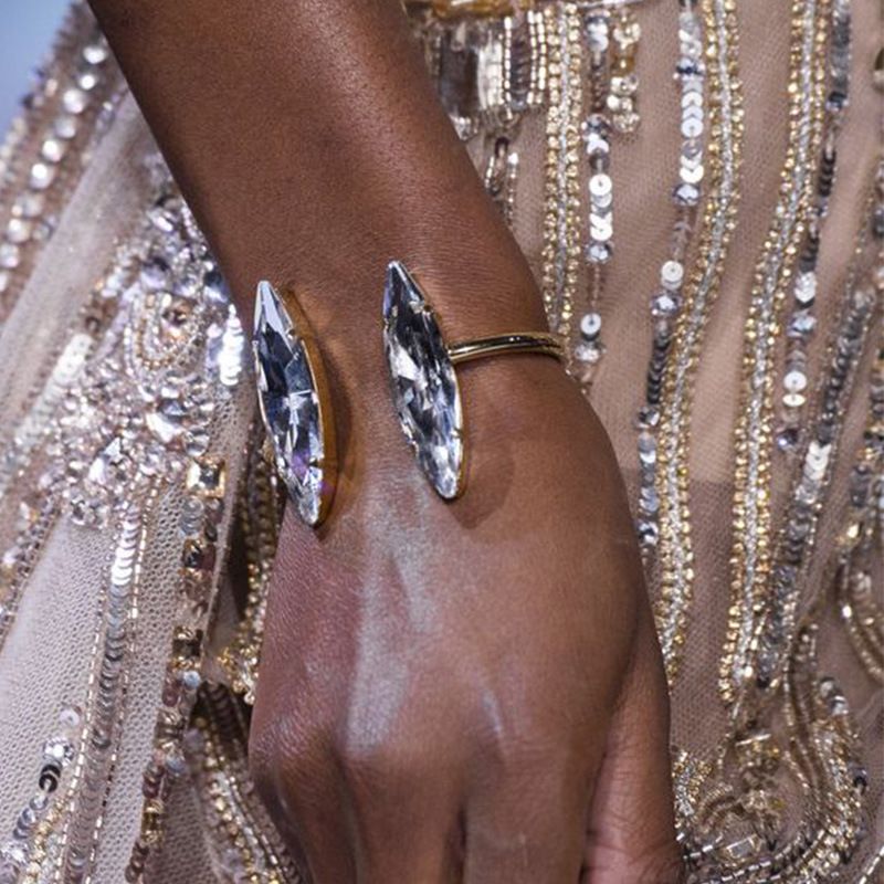 Metall Design Sinn Marquise Diamant Intarsien Offene Einfache Accessoire Für Frauen Armband_voghion.com