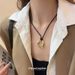 New Irregular Oval Pendant Necklace With Simple Design, Collarbone Chain, Elegant And High-end Accessory For Women_voghion.com
