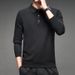 Polo tricoté à col rabattu pour l'automne et l'hiver, couche intérieure chaude en cachemire, mode banlieue, style décontracté_voghion.com