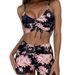 Women's Clothing Split Swimsuit Multi Color Boxer Conservative Printing_voghion.com