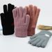 Thickened Layer Ladies Winter Warm Gloves, Knitted Wool Lining, Wool Lining, Not Compatible With Touch Screen,_voghion.com