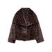Leopard Print Faux Fur Coat – Winter Cropped Jacket With Spandex Blend (XS/S/M/L)_voghion.com