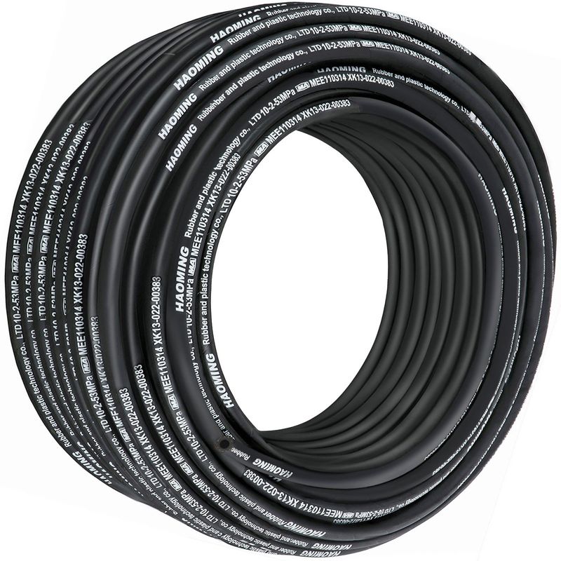 VEVOR Hydraulic Hose 328 Feet Rubber Hydraulic Hoses with 2 High-Tensile Steel Wire Braid, Inner Diameter 3/8 Inch, 5000 PSI Max, Bulk Hydraulic Hose _voghion.com