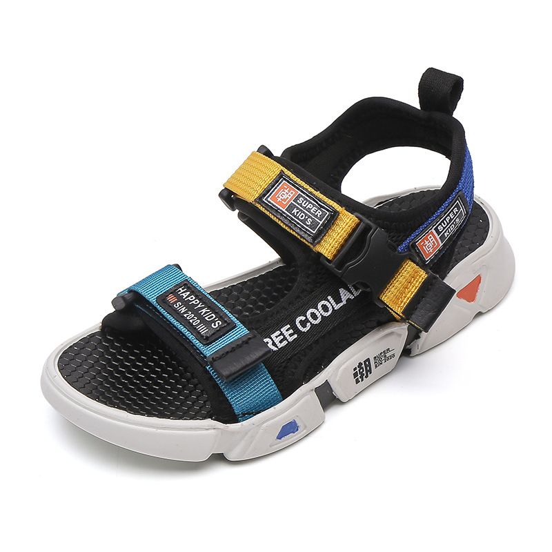 Bērnu apavi Mazas dzeltenas pīles formas zēnu sandales 2024. gada jaunās vasaras bērnu tendences maza zēna apavi neslīdoši mīksti apakšdaļas studentu pludmales apavi_voghion.com