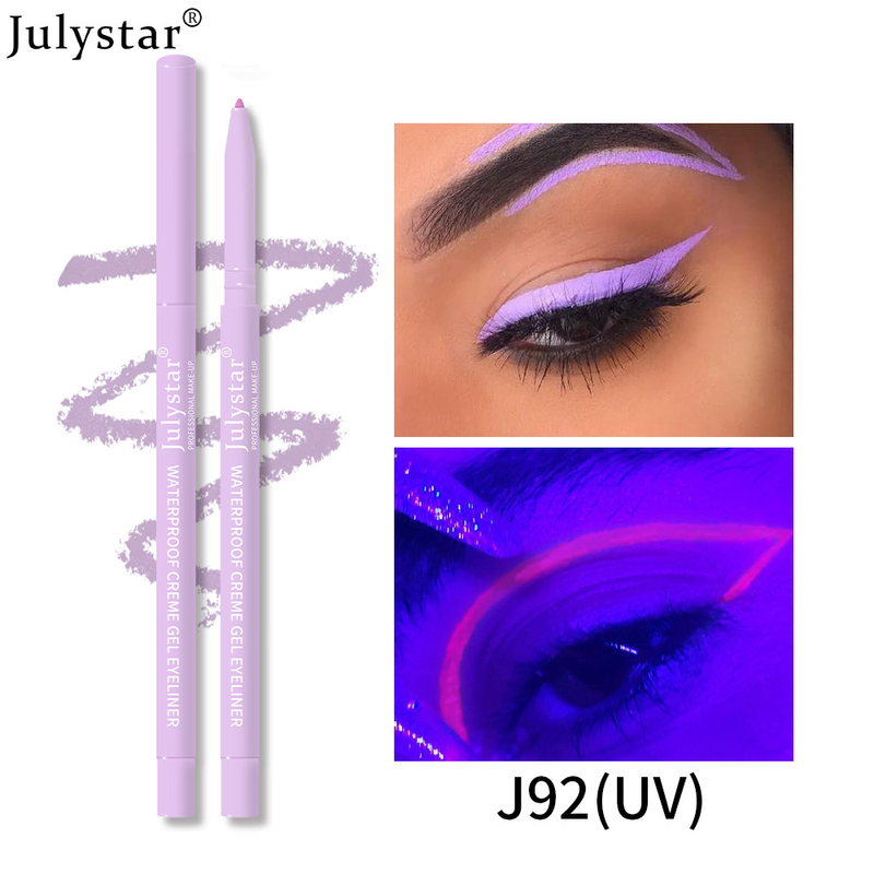 Crayon gel eyeliner fluorescent UV couleur Julystar, waterproof et résistant à l'huile, anti-bavures et nacré_voghion.com