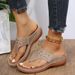 Sandwich in summer 2024, new large-sized hollowed out rhinestone thick soled sandals for women_voghion.com