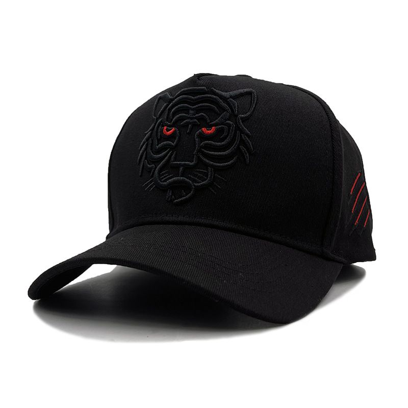 Neuer Angelhut mit Tigerkopf, bestickter Hut für Herren, hohe Baseballkappe, modischer großer Kopf, Schirmmütze, Kletterhut_voghion.com