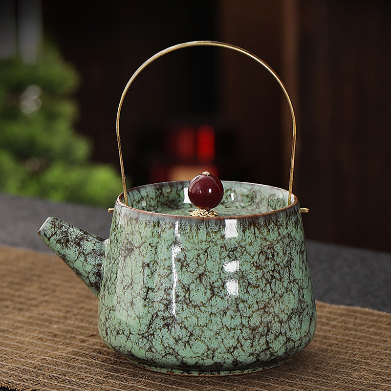 Kiln Change Ceramic Medium Size One Four Cups Teapot Household Large Capacity Tea Brewing Pot Cold Water Kettle_voghion.com