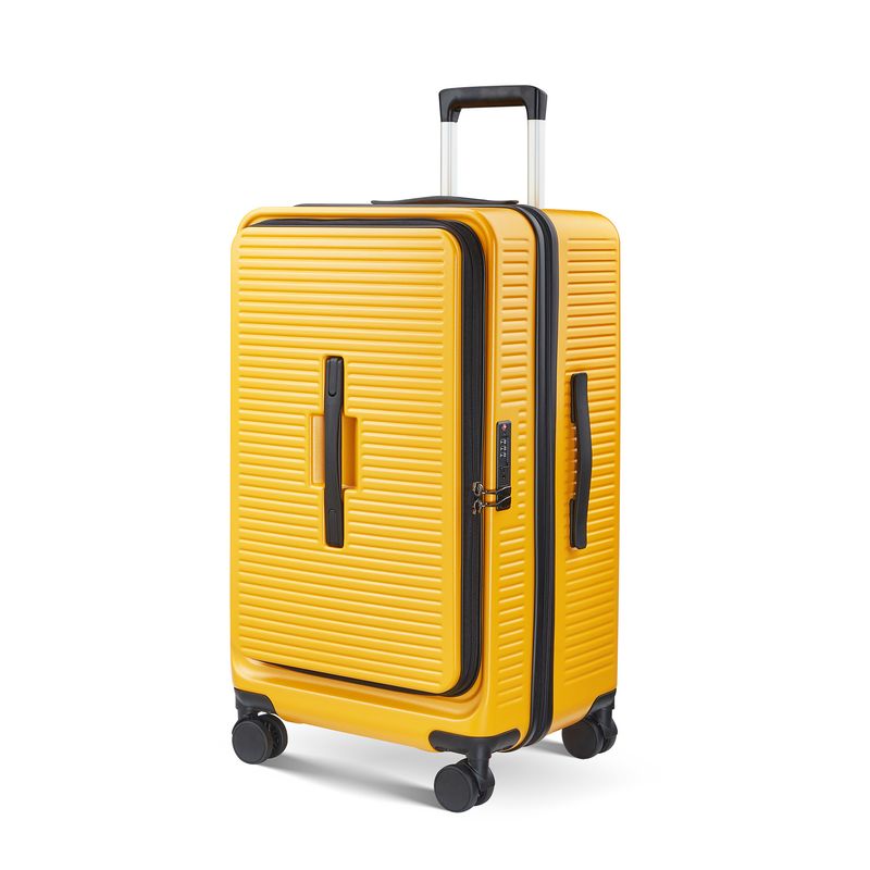 Spot Widened Large Capacity Square Fat Front Opening Trolley Case Thickened Expandable Customs Lock Boarding Suitcase Luggage Travel  Business _voghion.com