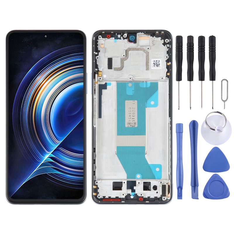 AMOLED Original-LCD-Bildschirm für Xiaomi Redmi K50 / K50 Pro Digitizer Komplettmontage mit Rahmen (Blau)_voghion.com