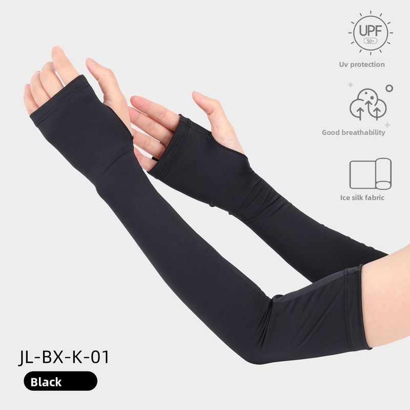 Ruidong Sun For Women Outdoor Driving Cycling UV Protection Long Arm Guards Fingerless Ice Silk Sleeves_voghion.com
