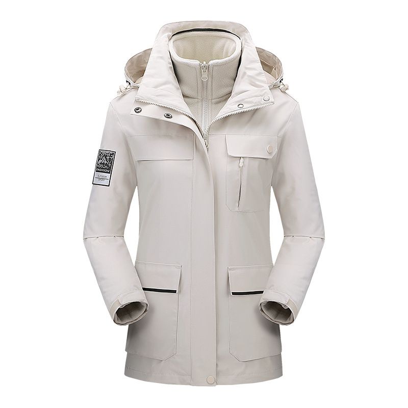 Herren Fleece Hardshell 3-in-1 abnehmbarer Mantel Outdoor Herbst und Winter winddicht wasserdicht plus Fleece dicke Bergsteigerbekleidung_voghion.com