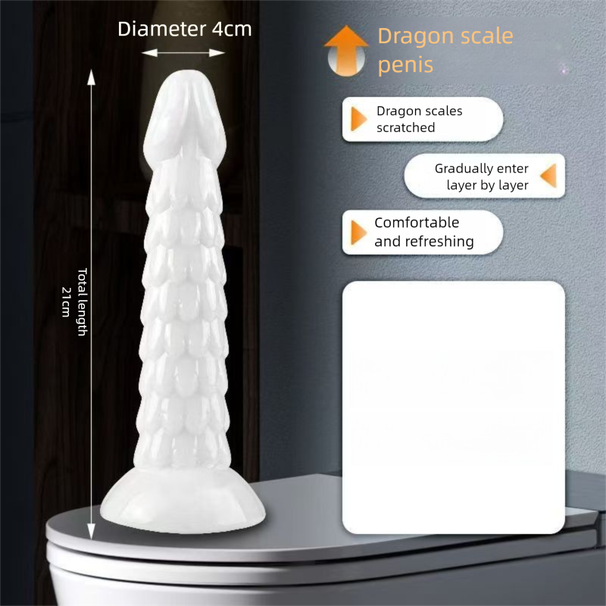 Plug anale a forma di squama di drago bianco per uomini e donne_voghion.com