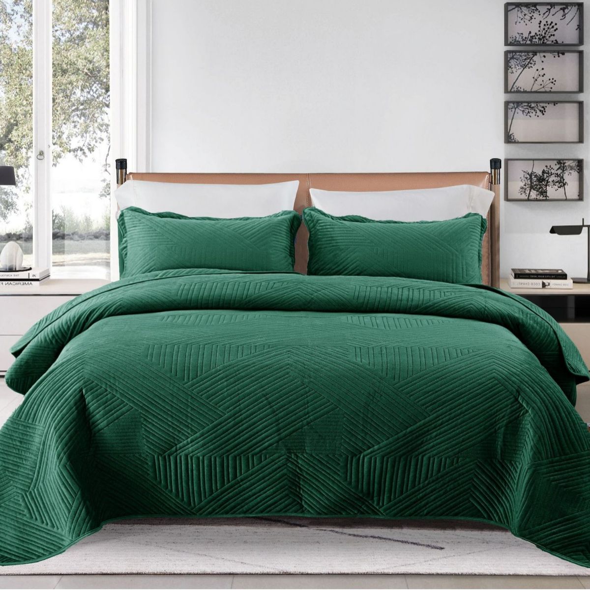 Quilted Crystal Fleece Bedspread - European Style Lightweight Blanket With Cotton Filling_voghion.com