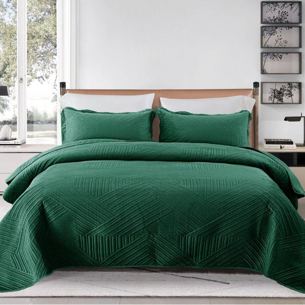 Quilted Crystal Fleece Bedspread - European Style Lightweight Blanket With Cotton Filling_voghion.com
