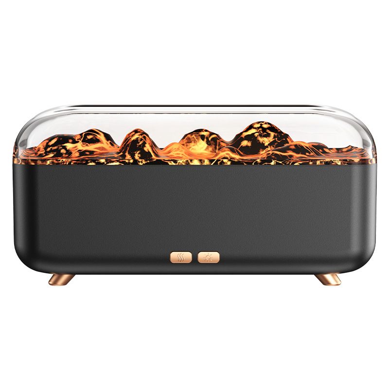 Lampada lava umidificatrice USB compatta con aromaterapia e illuminazione d'atmosfera a 7 colori - Mini effetto fiamma da tavolo per casa e ufficio_voghion.com