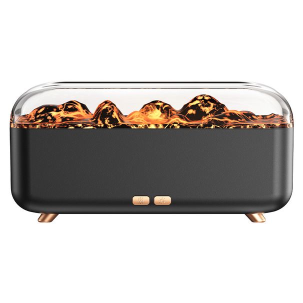 Lampada lava umidificatrice USB compatta con aromaterapia e illuminazione d'atmosfera a 7 colori - Mini effetto fiamma da tavolo per casa e ufficio_voghion.com