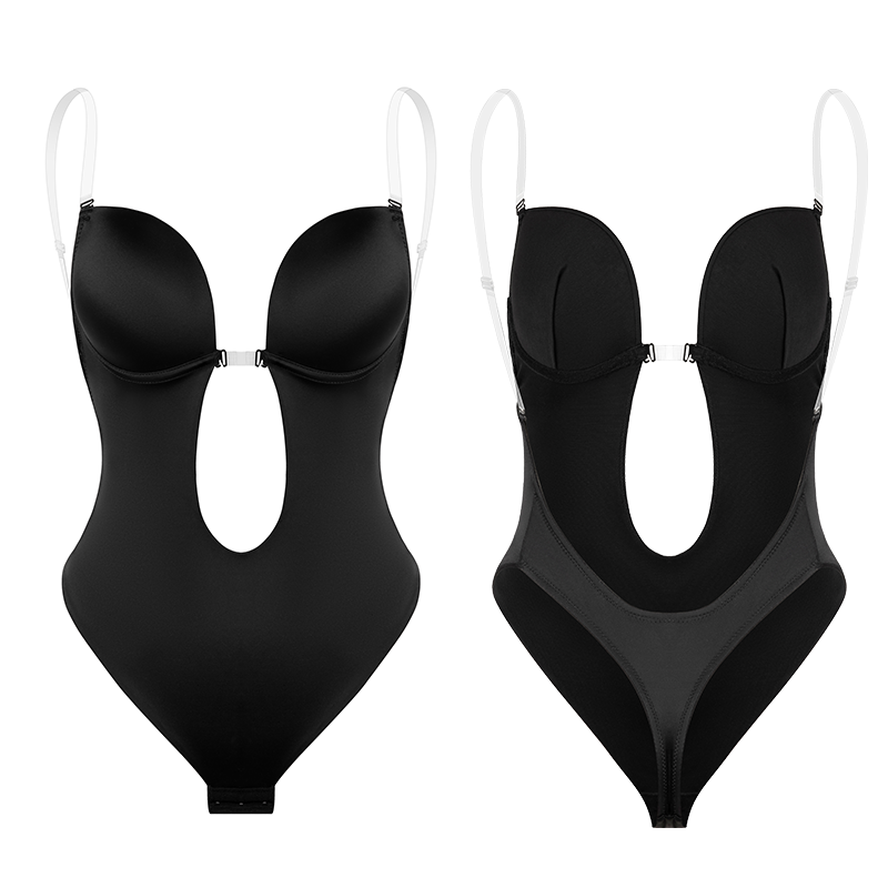 Soutien-gorge Sexy pour femmes, décolleté en V profond, string, vêtement moulant, dos nu, Invisible, Push Up, sous-vêtements Sl_voghion.com