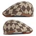 Mode Frühling Herbst Herren Baskenmütze Retro Plaid Fischgrätenmuster Vorwärts Flache Schirmmütze Frauen Alltagskleidung Sonnenschirm Cabbie Fahrer Hut_voghion.com