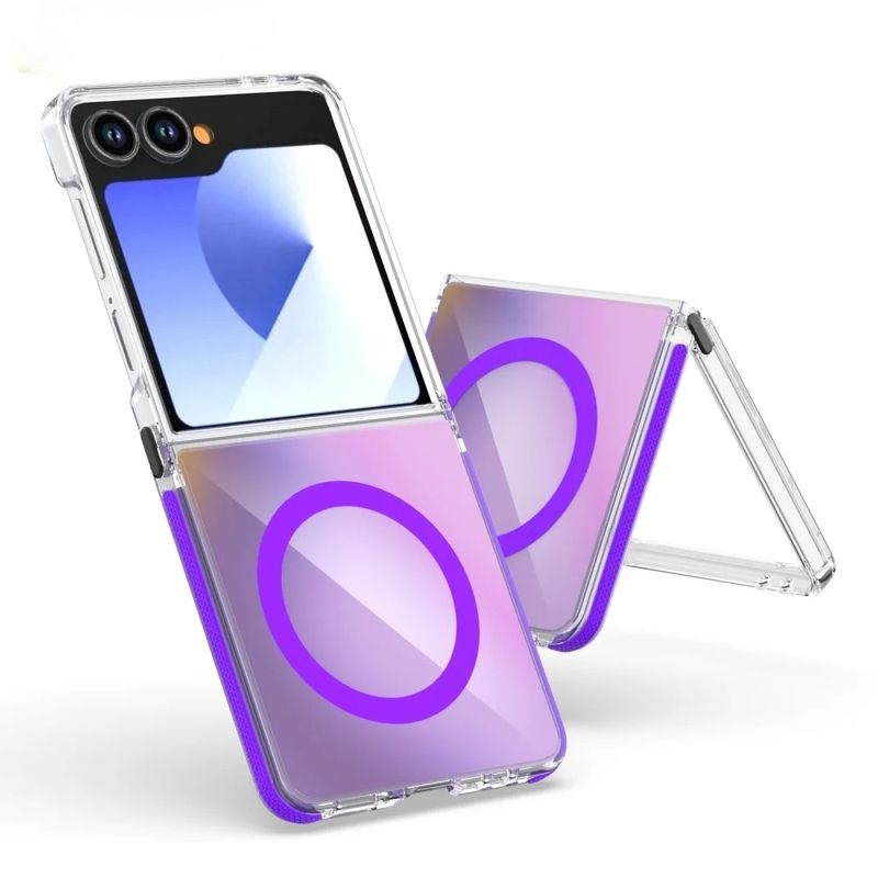 High Quality Color Magnetic Slim Phone Case For Samsung Galaxy Z Flip 7 6 5 4 3 Unique Soft Frame Fall Prevention_voghion.com
