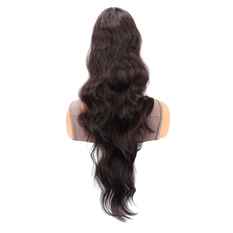 Synthetic Ponytails Wig Ponytail Black Big Wave Drawstring Ponytail Fluffy Natural Adjustable Ponytail_voghion.com