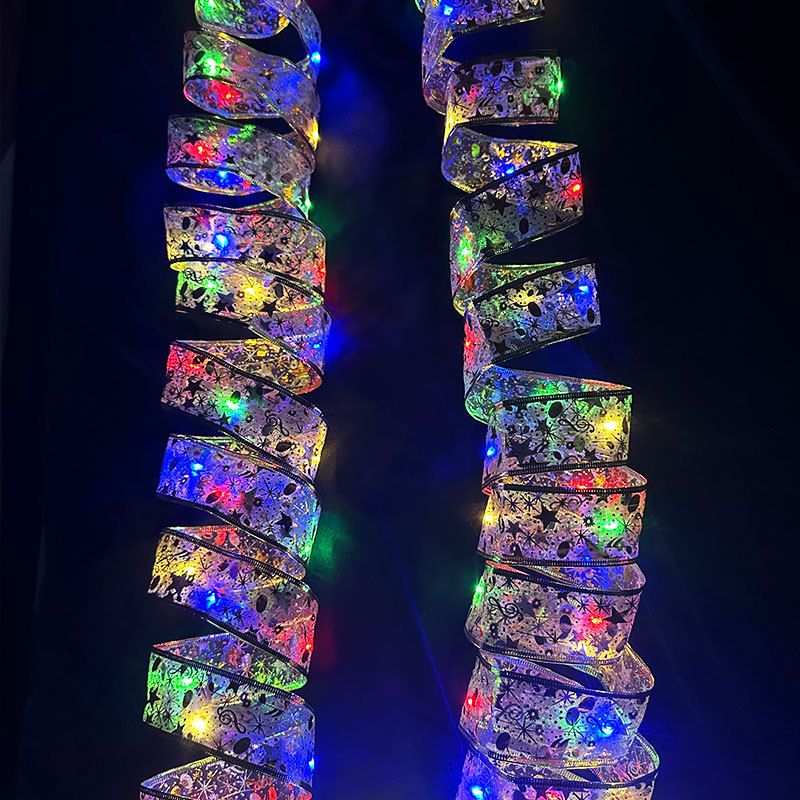 Christmas Ribbon LED Lights - Decorative Gift Wrap Lights For Holiday Decor, Indoor/Outdoor Use - Soft Glow & Color-Changing Modes_voghion.com