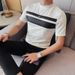 2024 Summer New Men's Short-sleeved T-shirt Chest Patch Contrasting Color Men's Elastic Half-sleeved Bottoming Shirt Round Neck Tide_voghion.com