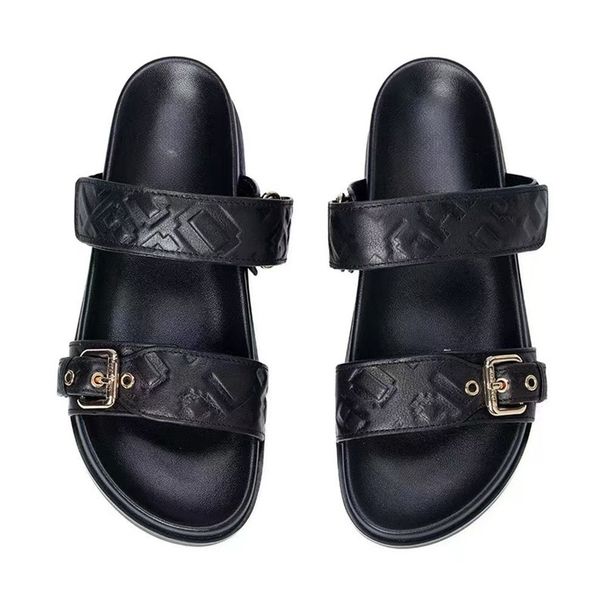 Women's Flat Sandals With Metal Buckle (Chunky Sole, Comfortable Beach Slides - Fashionable & Versatile Summer Shoes)_voghion.com
