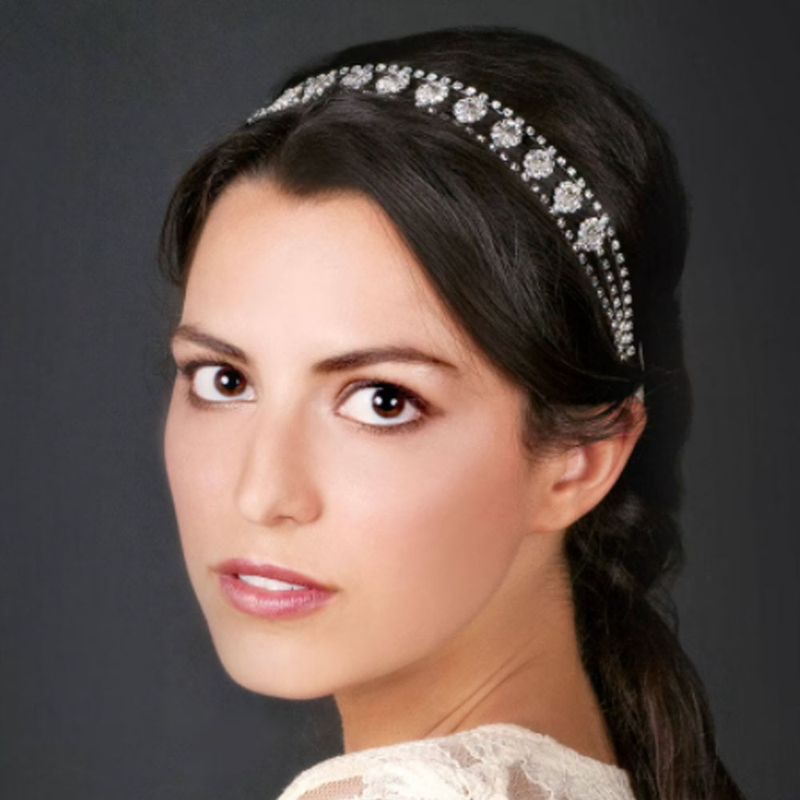Yeni Retro Kristal Gelin Saç bandı Boş Beyaz Mücevher Takı Düğün Başlığı Saç bandı_voghion.com