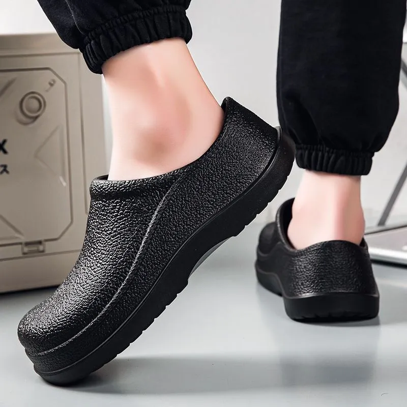 Chaussures de restaurant de service alimentaire pour hommes, chef antidérapant résistant à l'huile pour chaussures de travail de cuisine_voghion.com