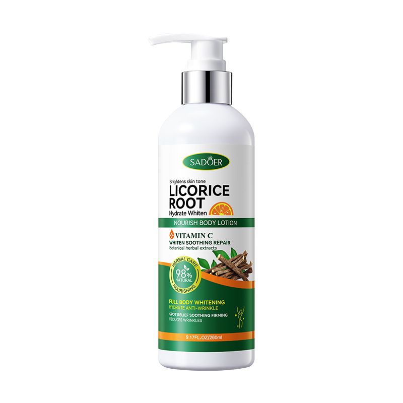 SADOER Liquirizia VC Sbiancante, Latte Corpo Nutriente Rinfrescante, Non Grasso, Idratante e Anti-secchezza_voghion.com