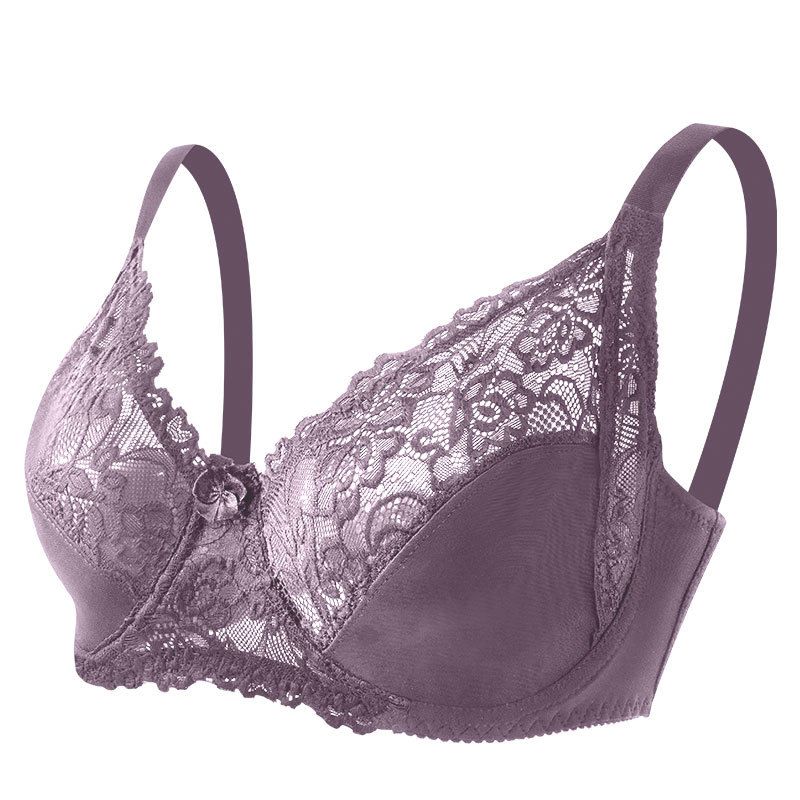 Reggiseno intimo da donna di grandi dimensioni regolabile, fondo sottile, imbottitura senza cotone, supporto superiore traspirante, anello in acciaio, biancheria intima in pizzo_voghion.com