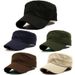 New Classic Plain Vintage Army Military Cadet Style Cotton Cap Hat Adjustable_voghion.com