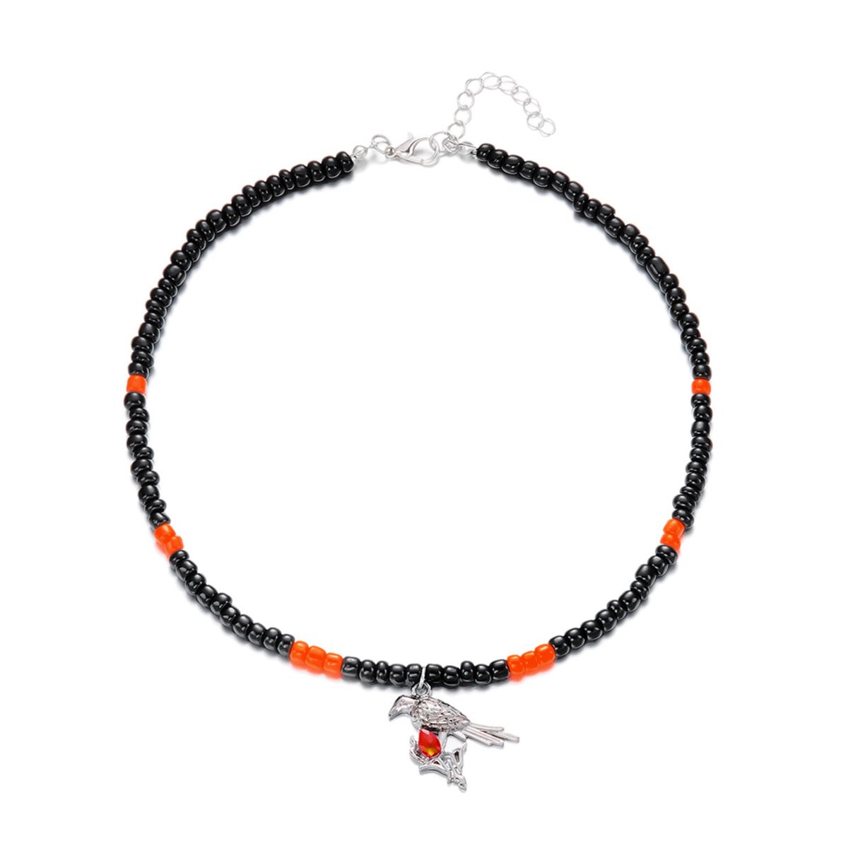 Collana di perline di miglio all'ingrosso, accessori di Halloween in stile gotico scuro europeo e americano, collana con clavicola, zucca, gatto e ragno per le donne_voghion.com