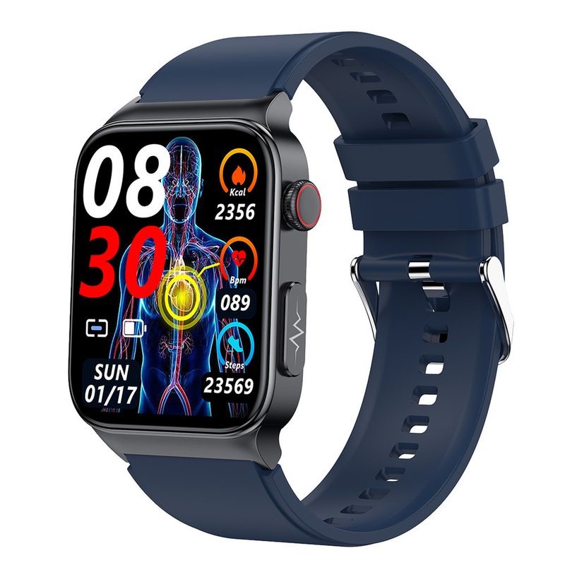 E500 Smartwatch New Real-time Non-invasive Glucose ECG+PPG Heart Rate Pressure Blood Oxygen Electrocardiogram Monitoring_voghion.com