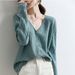 Women's Cardigan Jacket New Spring And Autumn V-Neck Striped Thin Long Sleeve Knitted Short Loose Outer Sweater_voghion.com