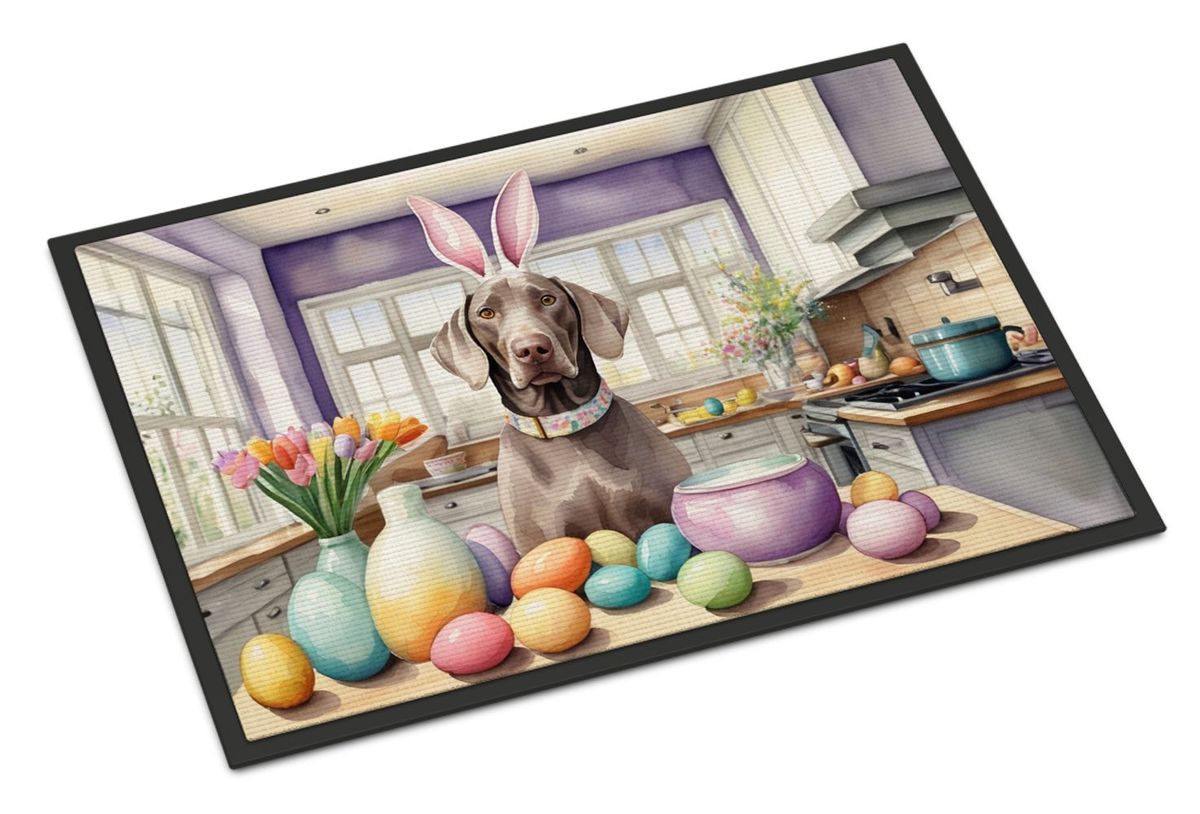 Decorating Easter Weimaraner Doormat Front Door Mat Indoor Outdoor Rugs For Entryway, Non Slip Washable Low Pile, 24H X 36W_voghion.com