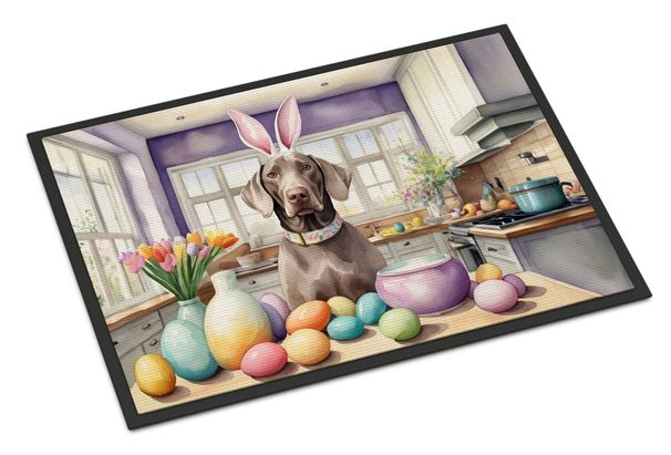 Decorating Easter Weimaraner Doormat Front Door Mat Indoor Outdoor Rugs For Entryway, Non Slip Washable Low Pile, 24H X 36W_voghion.com