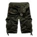Herren Camouflage Loose Multi-Pocket Cargo Five-Point Plus Size Shorts_voghion.com
