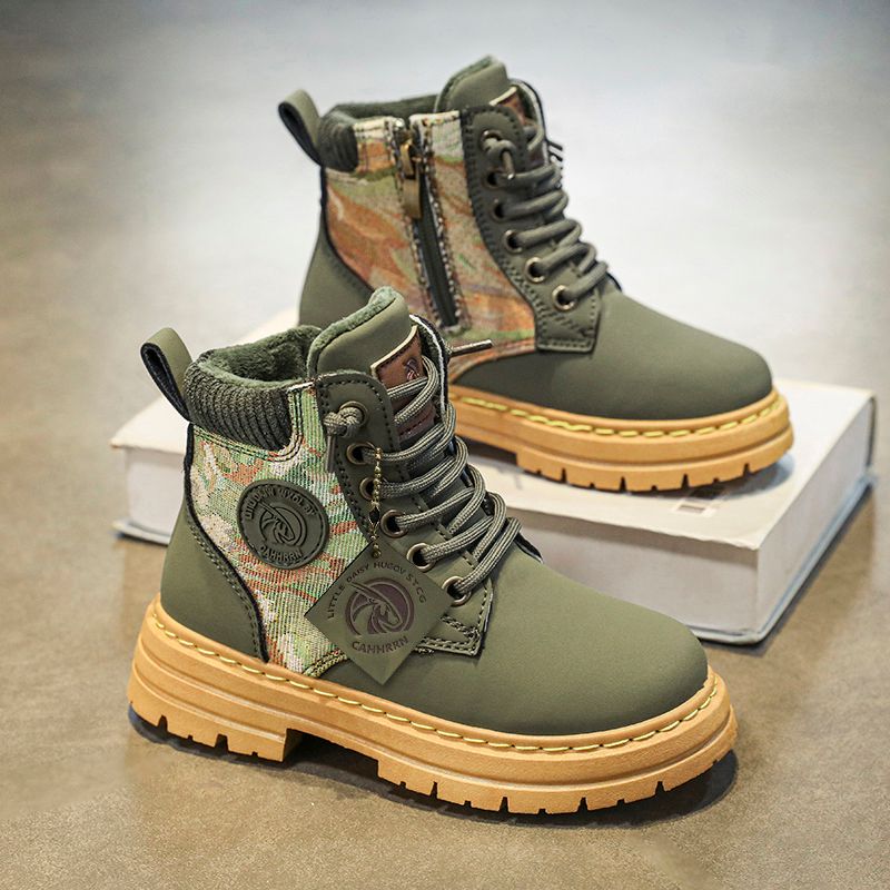 Fleece Martin Boots Cargo Knight Boots Boys And Girls Medium And Large Children's Fashion Shoes_voghion.com