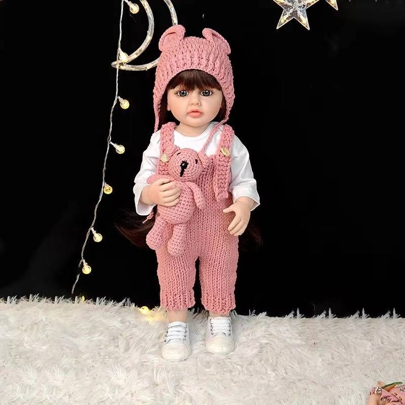 22Inch Standing DuDu Simulation Doll Girl Princess Bathing Companion Toy Reborn Dolls Soothing Baby Doll Children Christmas Gift_voghion.com