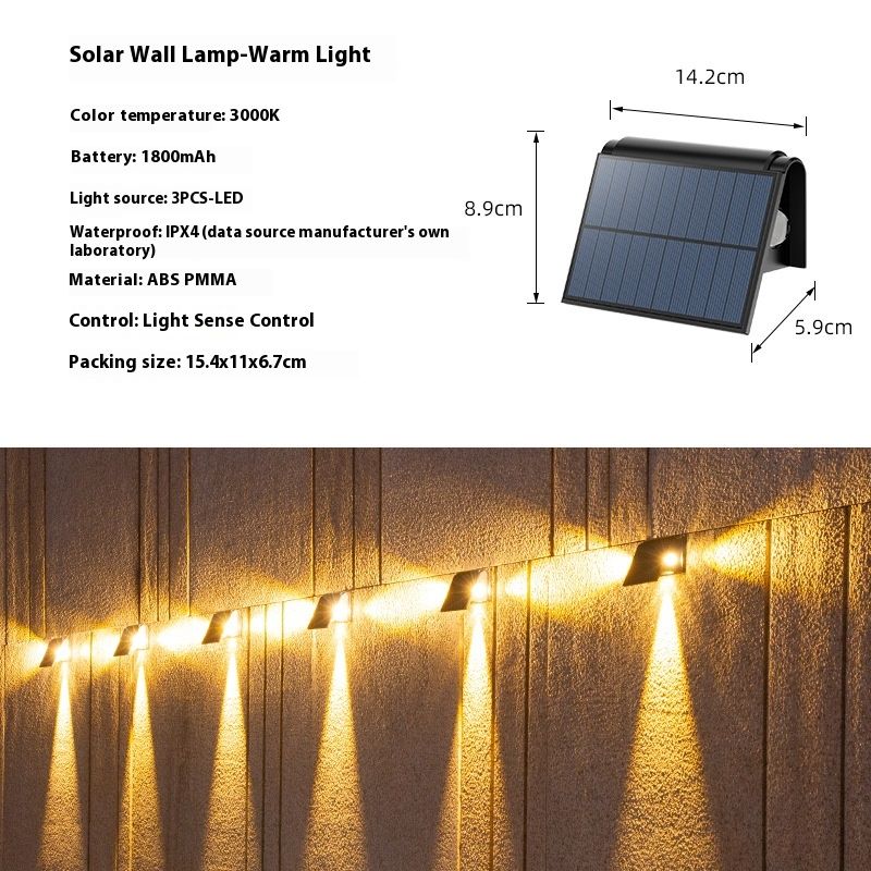 Solar Gaartluucht fir dobaussen Wandluucht fir dobaussen Däischter Gaart Solar Wandluucht_voghion.com