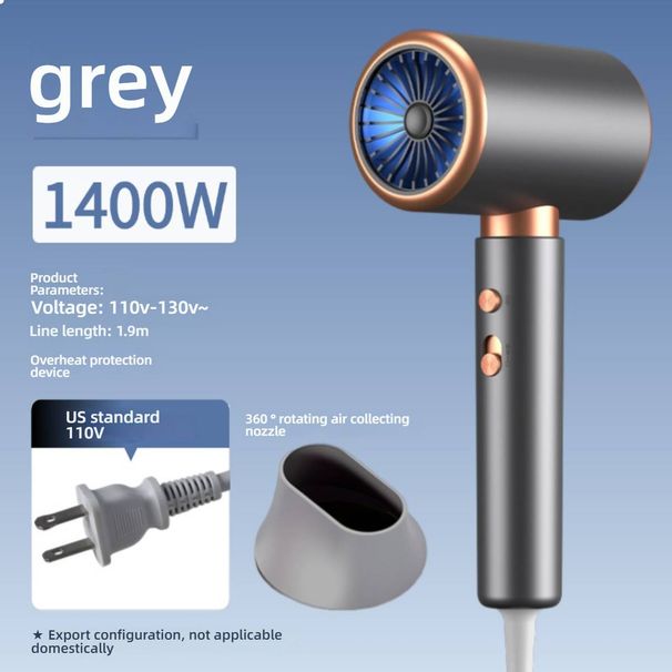 Secador de pelo profesional de 2400 W: motor ultrasilencioso sin escobillas con iones negativos y doble voltaje para uso doméstico y en peluquerías._voghion.com